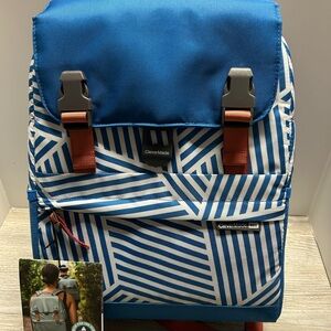 Blue and White Clever Made Backpack Cooler